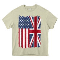 Mossy united states with united kingdom flag mix us and uk union jack Heavy Core Tee - linhVisuals