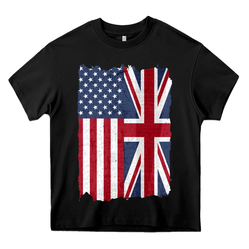 United States With United Kingdom Flag Mix Us And Uk Union Jack Heavy Core Tee by linhVisuals | Teevron