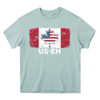 Arona us eh american canadian flag canada day leaf with usa flag inside Heavy Core Tee - linhVisuals