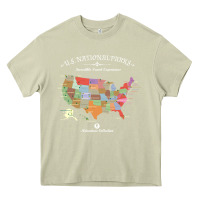 Mossy us national parks map colorful with all 59 national parks Heavy Core Tee - linhVisuals