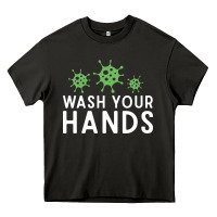 Asphalt wash your hands green germs graphic Heavy Core Tee - linhVisuals