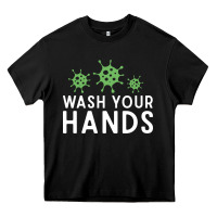 Wash Your Hands Green Germs Graphic Heavy Core Tee | Teevron