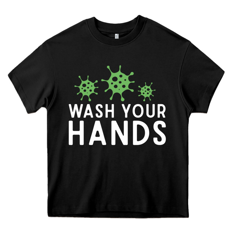 Wash Your Hands Green Germs Graphic Heavy Core Tee by linhVisuals | Teevron