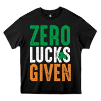 Black zero lucks given funny st patricks day joke quote lucky shamrock irela Heavy Core Tee - linhVisuals