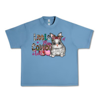 Pebble Blue Little Miss Cotton Tail Urban Heavy Tee - CowhideDigitalArt