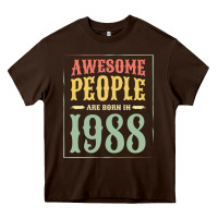 Chocolate Brown vintage 1988 awesome people are born in 1988 31st birthday gift for me Heavy Core Tee - linhVisuals