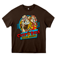 Chocolate Brown chip and dale anime character Heavy Core Tee - linhVisuals