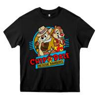 Black chip and dale anime character Heavy Core Tee - linhVisuals