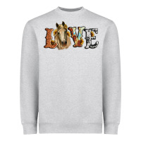Heather Grey love horse sunflower Heavyweight Sweatshirt - RanaPortraitStore