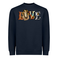 Navy love horse sunflower Heavyweight Sweatshirt - RanaPortraitStore