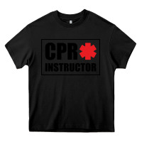 Black cpr instructor Heavy Core Tee - linhVisuals
