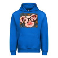 Cobalt Fall Autumn Pig Urban Hoodie - RanaPortraitStore