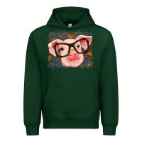 Forest Green Fall Autumn Pig Urban Hoodie - RanaPortraitStore