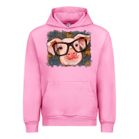 Fuchsia Pink Fall Autumn Pig Urban Hoodie - RanaPortraitStore