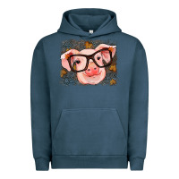 Pigment Midnight Navy Fall Autumn Pig Urban Hoodie - RanaPortraitStore
