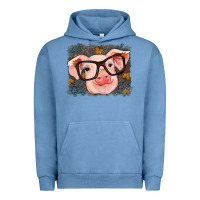 Pigment Pebble Blue Fall Autumn Pig Urban Hoodie - RanaPortraitStore