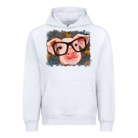 White Fall Autumn Pig Urban Hoodie - RanaPortraitStore