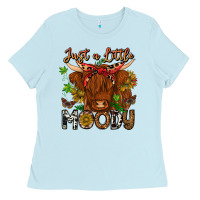 Baby Blue Just a Little Moody Ladies Tee - CowhideDigitalArt