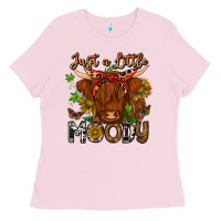 Bubblegum Pink Just a Little Moody Ladies Tee - CowhideDigitalArt