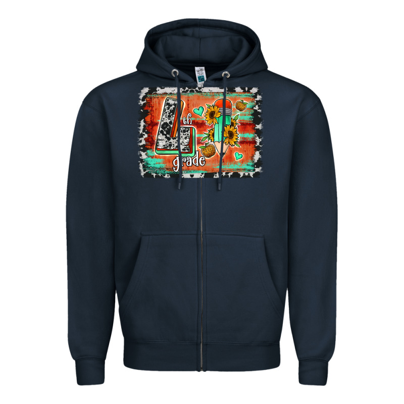 Western Back To School 4th Grade Zipper Hoodie by Jasminsmagicworld | Teevron