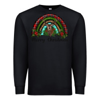 Black reindeer rainbow christmas Premium Sweatshirt - RanaPortraitStore