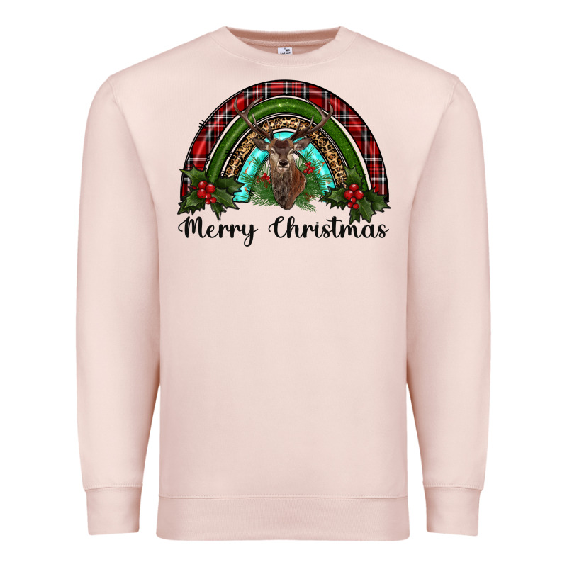 Reindeer Rainbow Christmas Premium Sweatshirt by RanaPortraitStore | Teevron