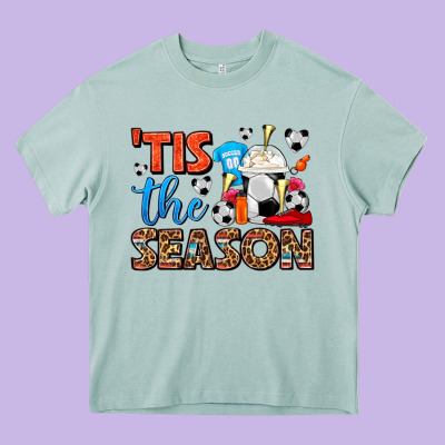 Tis The Season  Soccer  Frappe Coffee Heavy Core Tee Designed By Fadigitalartstudio