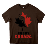 Chocolate Brown canada rugby Heavy Core Tee - linhVisuals
