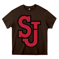 Chocolate Brown st. john's red storm Heavy Core Tee - linhVisuals