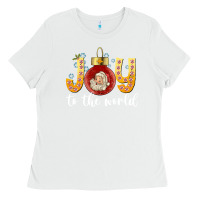 White Joy To The World Ladies Tee - CowhideDigitalArt
