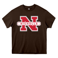 Chocolate Brown nicholls state colonels wordmark Heavy Core Tee - linhVisuals