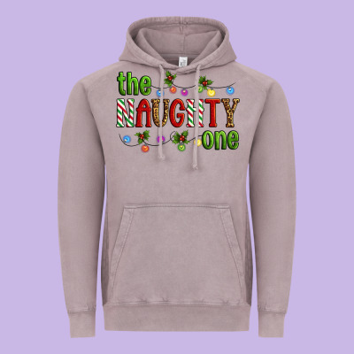 The Naughty One Christmas Vintage Hoodie Designed By Artiststas