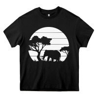 Black elephant art Heavy Core Tee - linhVisuals