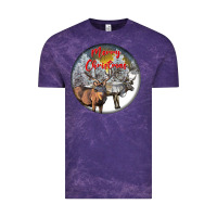 Cloud Purple mule buck deer christmas Vintage Tee - LillyAllenDesigns