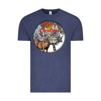 Mule Buck Deer Christmas Vintage Tee | Teevron