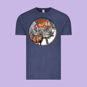 Mule Buck Deer Christmas Vintage Tee Designed By Lillyallendesigns