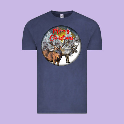 Mule Buck Deer Christmas Vintage Tee Designed By Lillyallendesigns