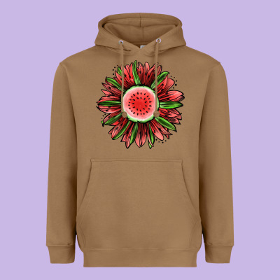 Watermelon Sunflower Heavyweight Hoodie Designed By Jasminsmagicworld