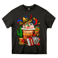 Asphalt Mexican Frappe With Cactus Sombrero And Maracas Heavy Core Tee - FaDigitalArtStudio
