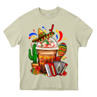 Mossy Mexican Frappe With Cactus Sombrero And Maracas Heavy Core Tee - FaDigitalArtStudio