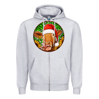 Heather Grey christmas circle earrings Zipper Hoodie - Jasminsmagicworld