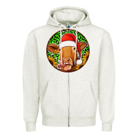 Oatmeal Heather christmas circle earrings Zipper Hoodie - Jasminsmagicworld