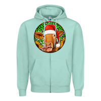 Seafoam christmas circle earrings Zipper Hoodie - Jasminsmagicworld