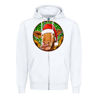 White christmas circle earrings Zipper Hoodie - Jasminsmagicworld
