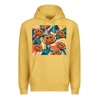 Antique Gold football smiley face Premium Hoodie - BarkalooDesign