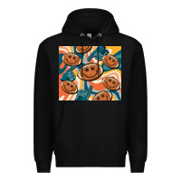 Black football smiley face Premium Hoodie - BarkalooDesign
