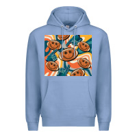 Colony Blue football smiley face Premium Hoodie - BarkalooDesign
