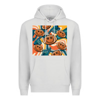 Dove Grey football smiley face Premium Hoodie - BarkalooDesign