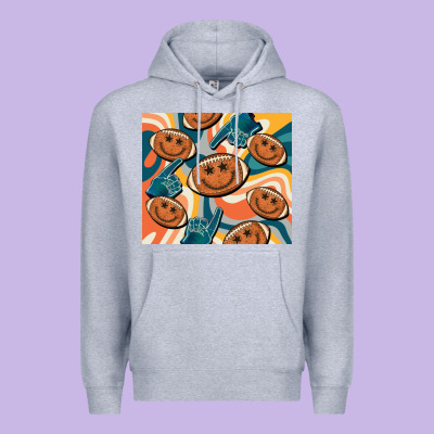 Football Smiley Face Premium Hoodie Designed By Barkaloodesign