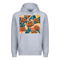 Heather Grey football smiley face Premium Hoodie - BarkalooDesign